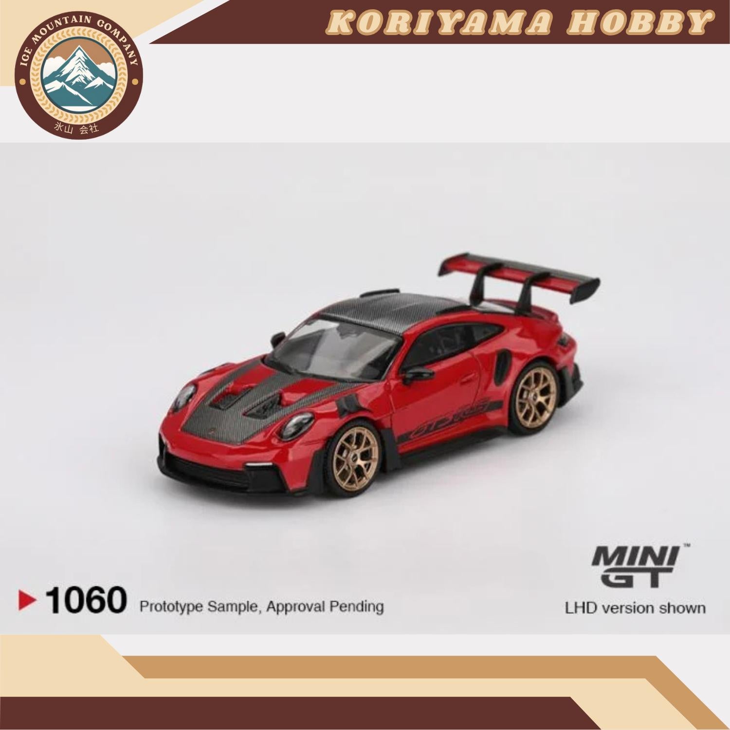 Mini GT 1060 Porsche 911 (992) GT3 RS Weissach Package Guards Red RHD MiniGT