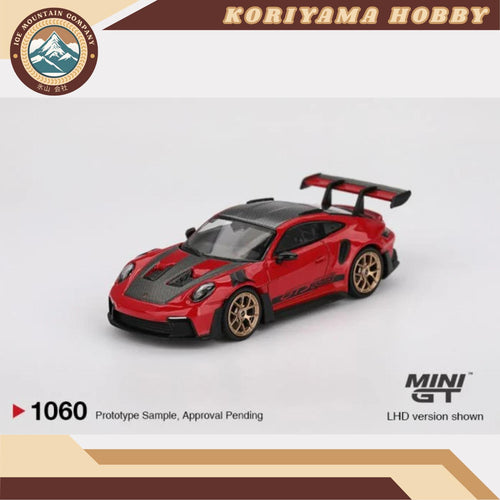 Mini GT 1060 Porsche 911 (992) GT3 RS Weissach Package Guards Red RHD MiniGT