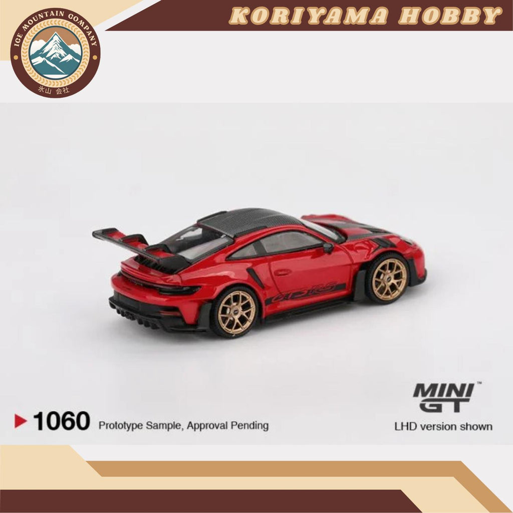 Mini GT 1060 Porsche 911 (992) GT3 RS Weissach Package Guards Red RHD MiniGT
