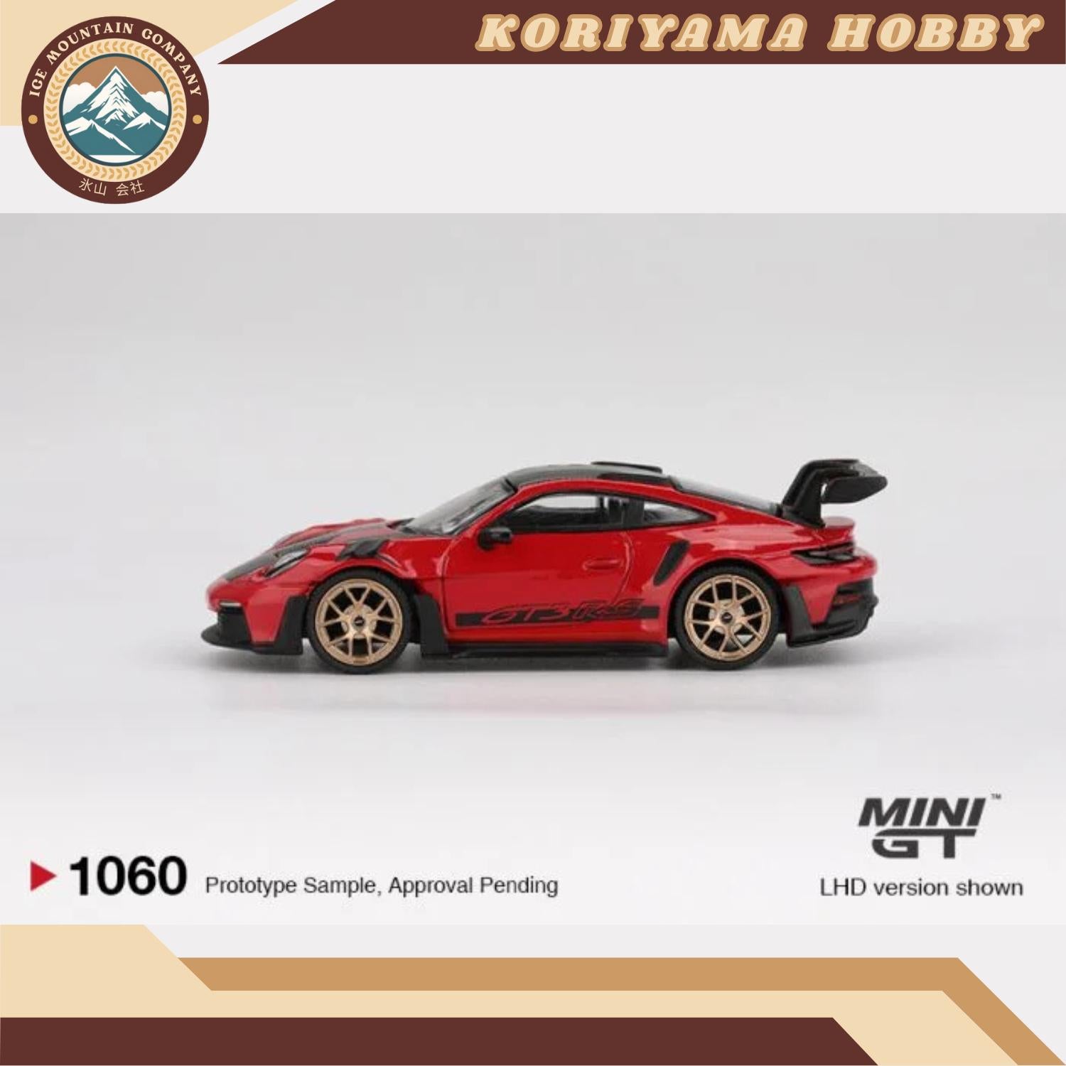 Mini GT 1060 Porsche 911 (992) GT3 RS Weissach Package Guards Red RHD MiniGT