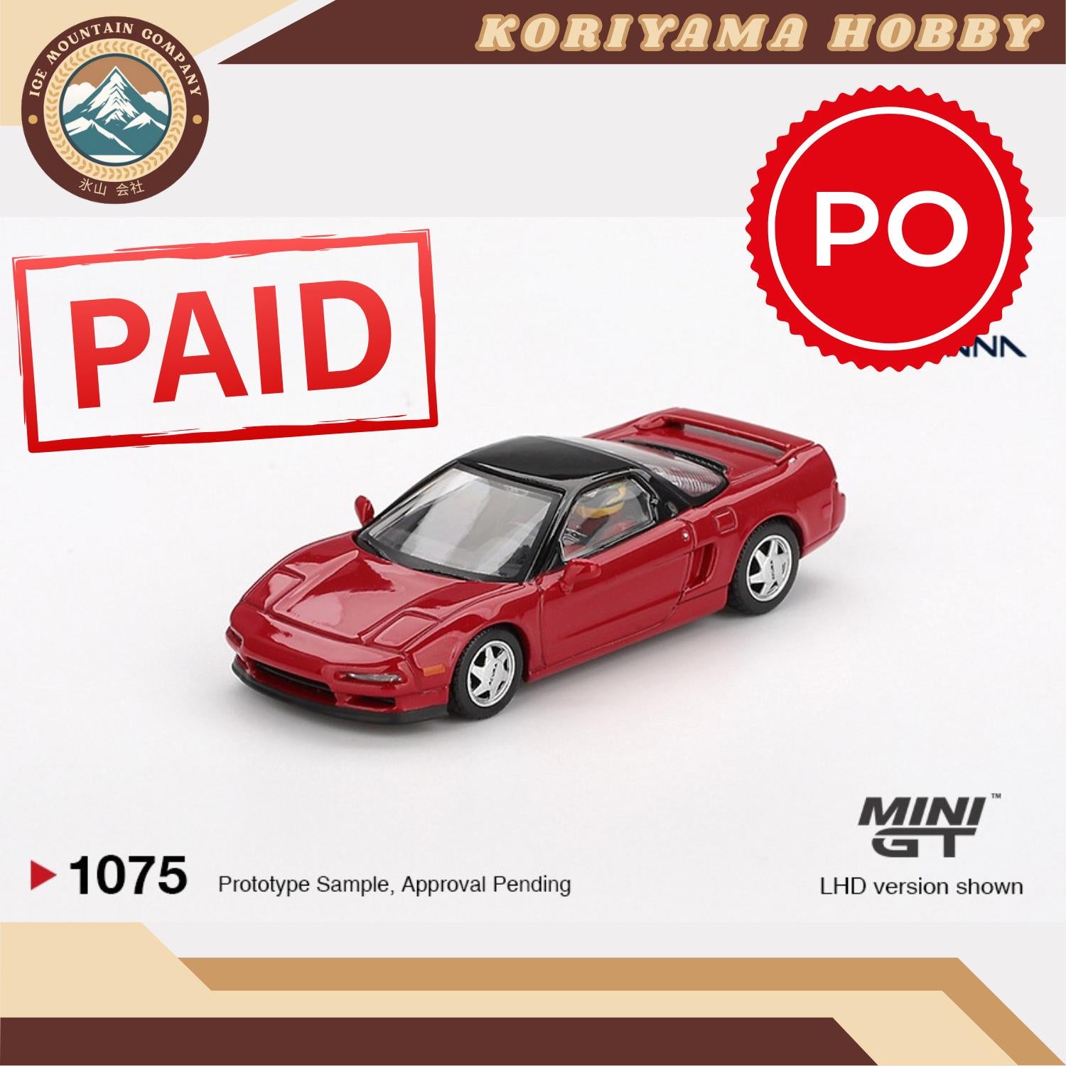 Mini GT 1075 Honda NS-X Prototype Midship Sports w/ figure 1989 Ayrton Senna MiniGT