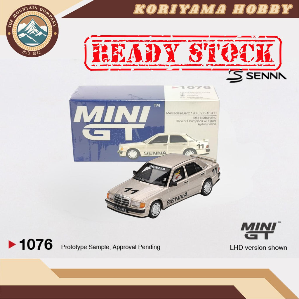Mini GT 1076 Mercedes-Benz 190 E 2.3-16 #11 Ayrton Senna 1984 Nürburgring Race of Champions w/ Figure