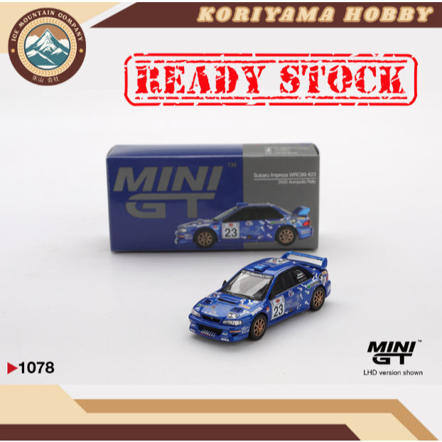 Mini GT 1078 Subaru Impreza WRC99 #23 2000 Acropolis Rally MiniGT
