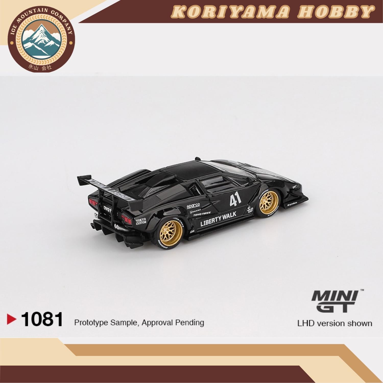 Mini GT 1081 Lamborghini Countach LB-WORKS Black Box / Blister Packaging MiniGT