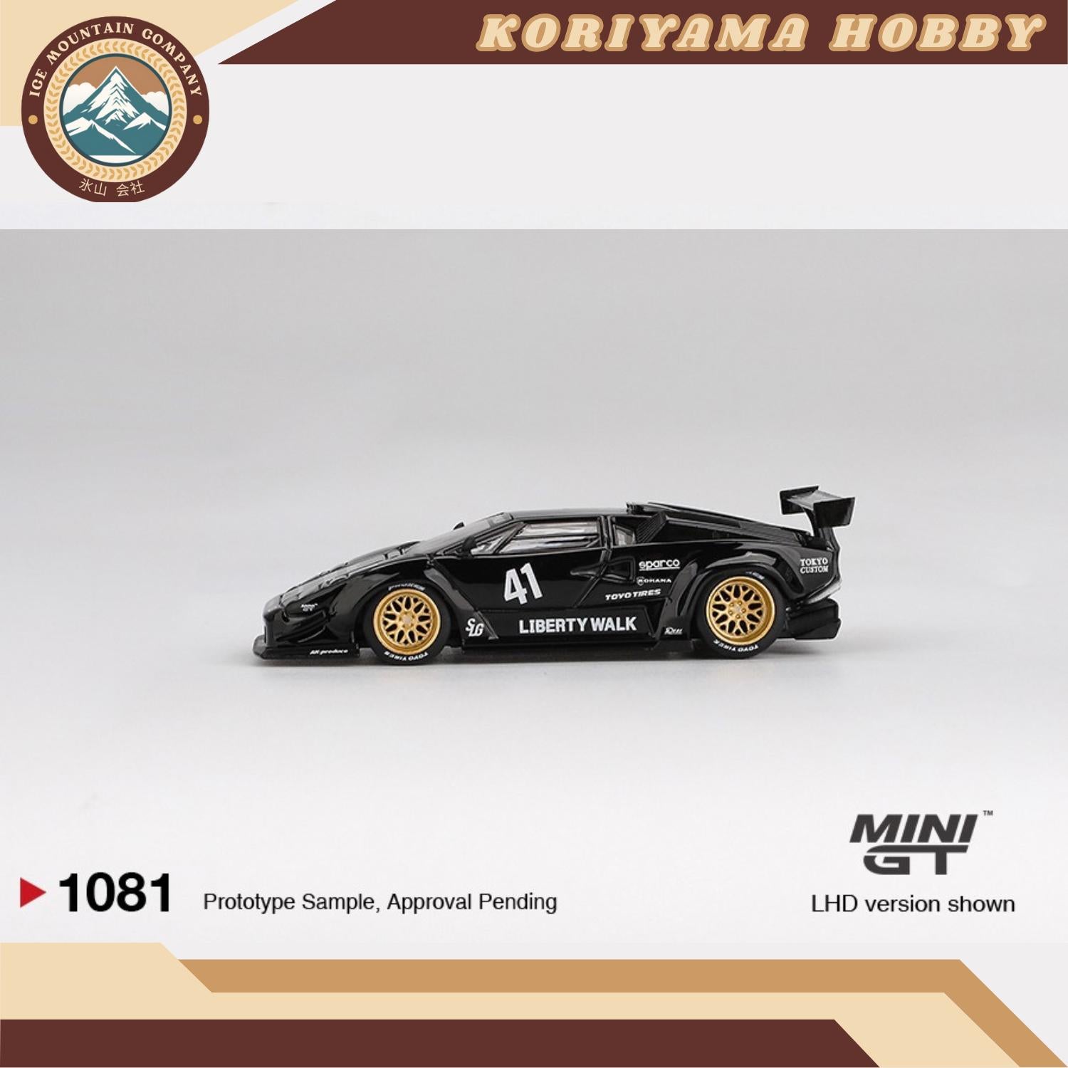 Mini GT 1081 Lamborghini Countach LB-WORKS Black Box / Blister Packaging MiniGT