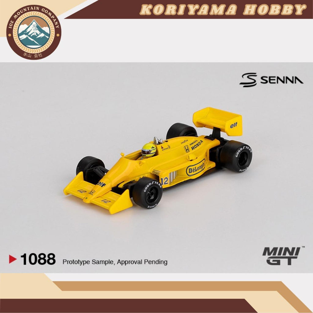 Mini GT 1088 Lotus 99T #12 Ayrton Senna 1987 Monaco Grand Prix Winner Box / Blister Packaging MIniGT