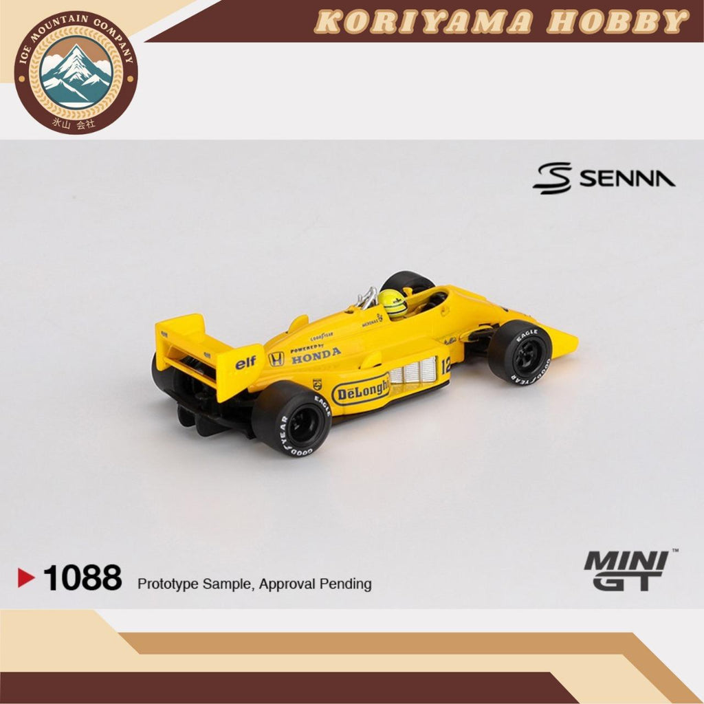 Mini GT 1088 Lotus 99T #12 Ayrton Senna 1987 Monaco Grand Prix Winner Box / Blister Packaging MIniGT