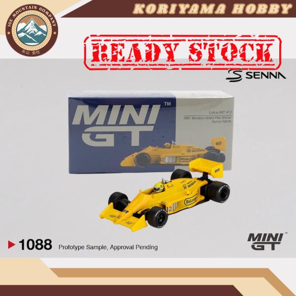 Mini GT 1088 Lotus 99T #12 Ayrton Senna 1987 Monaco Grand Prix Winner Box / Blister Packaging MIniGT