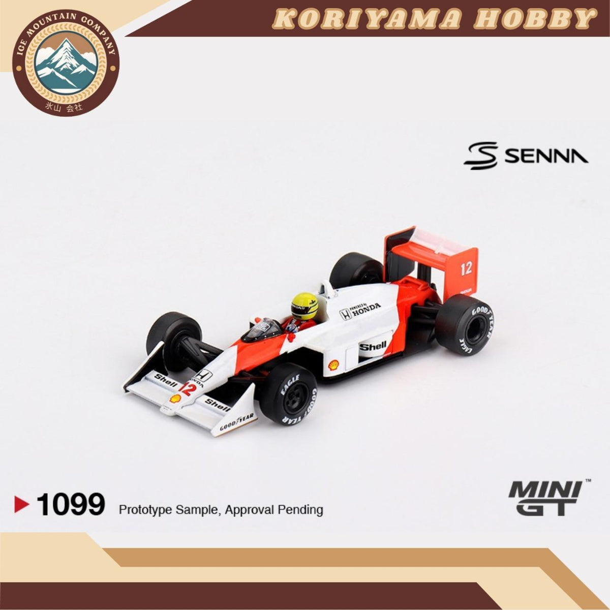 Mini GT 1099 McLaren MP4/4 #12 Ayrton Senna 1988 Japanese Grand Prix Winner Box / Blister Packaging MIniGT