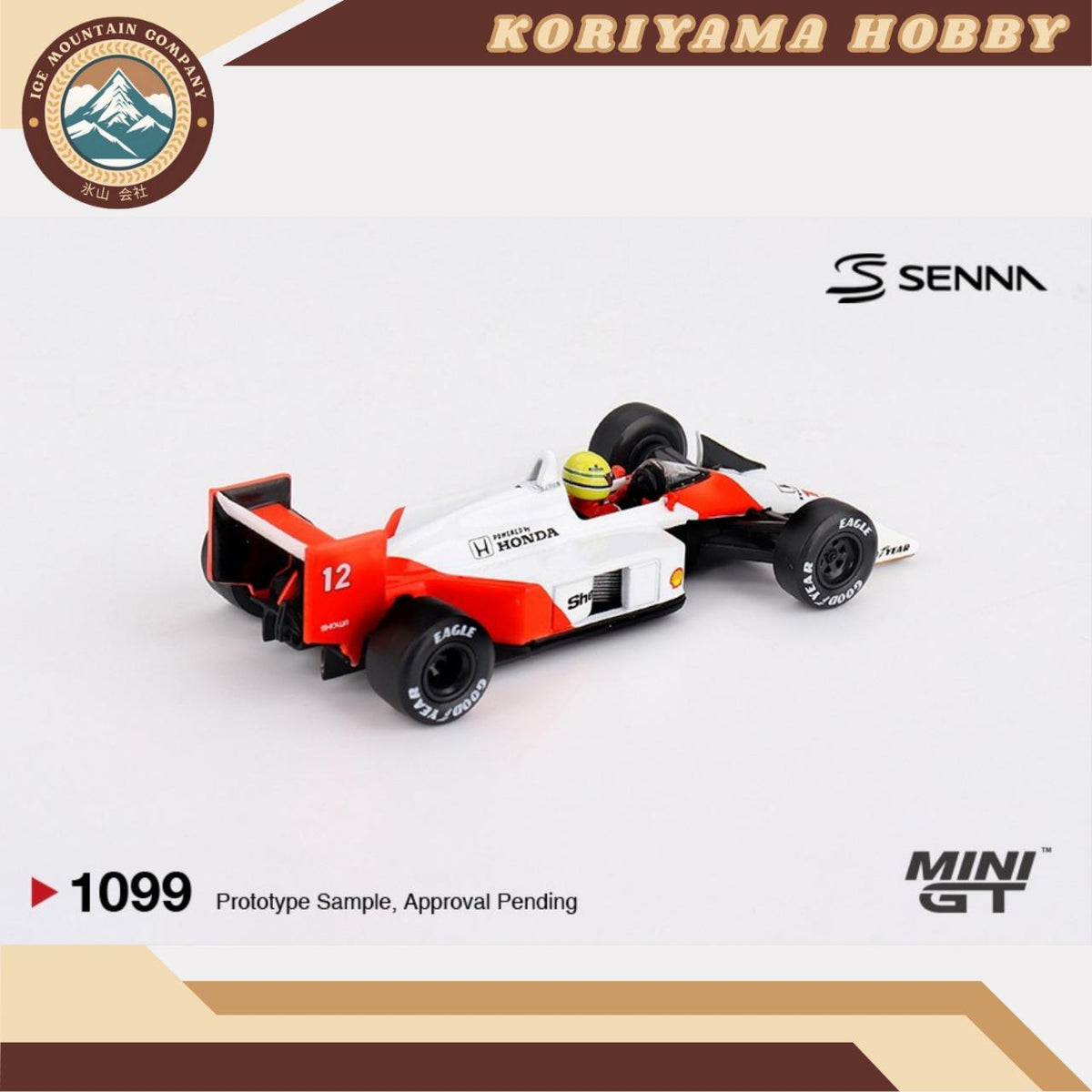 Mini GT 1099 McLaren MP4/4 #12 Ayrton Senna 1988 Japanese Grand Prix Winner Box / Blister Packaging MIniGT