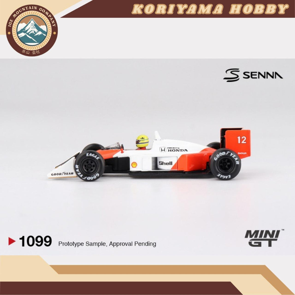 Mini GT 1099 McLaren MP4/4 #12 Ayrton Senna 1988 Japanese Grand Prix Winner Box / Blister Packaging MIniGT
