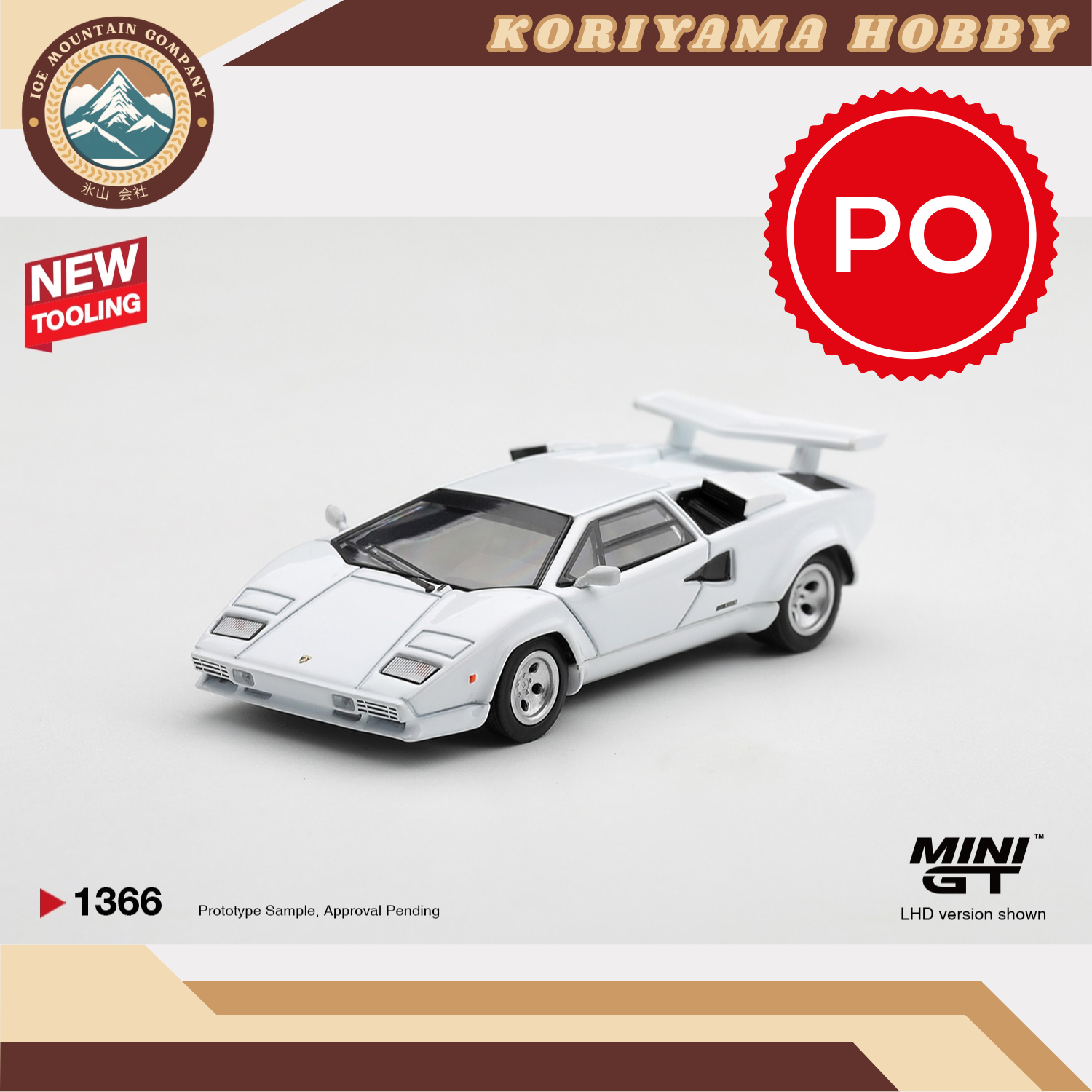 Mini GT 1366 Lamborghini Countach LP500S White MiniGT