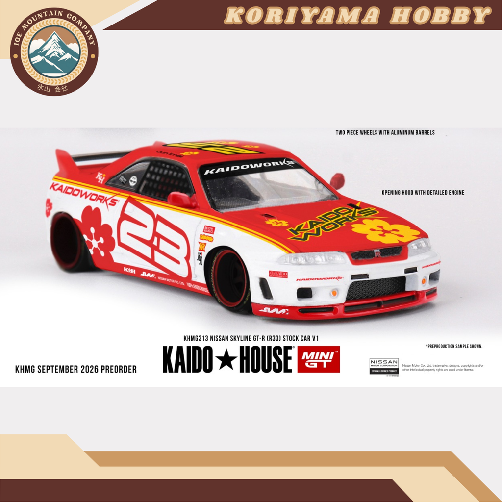 Mini GT Kaido House 313 Nissan Skyline GT-R (R33) Kaido Stock Car V1 MiniGT