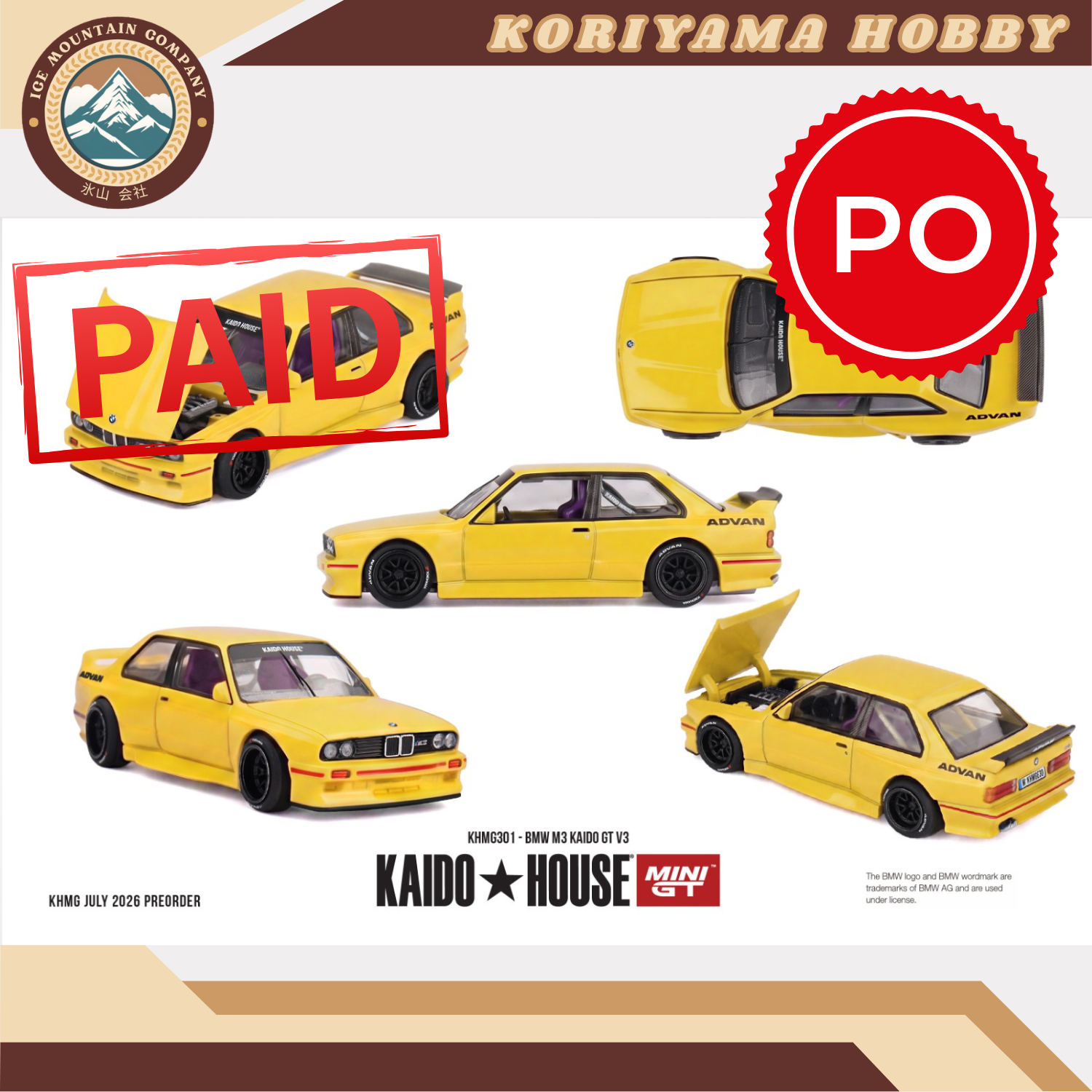 Mini GT Kaido House 301 BMW M3 Kaido GT V3 MiniGT