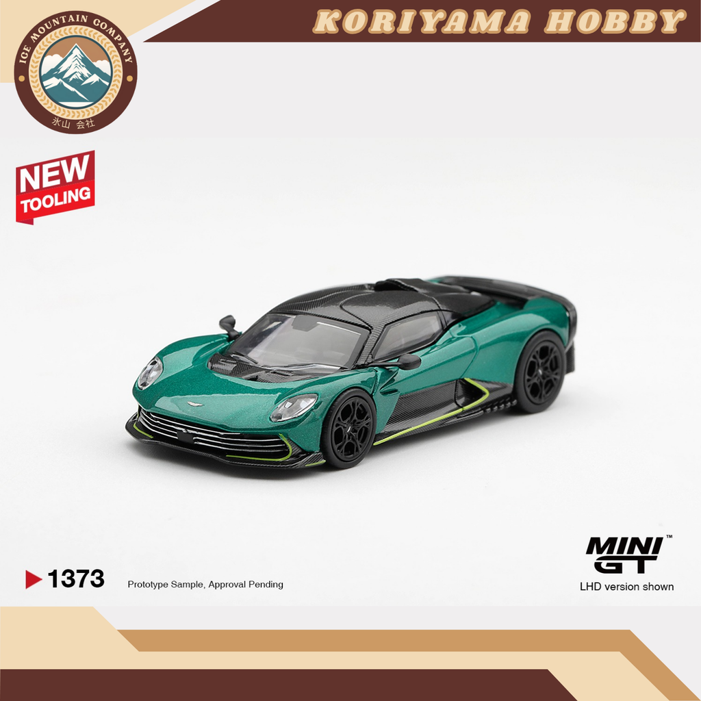 Mini GT 1373 Aston Martin Valhalla Podium Green MiniGT