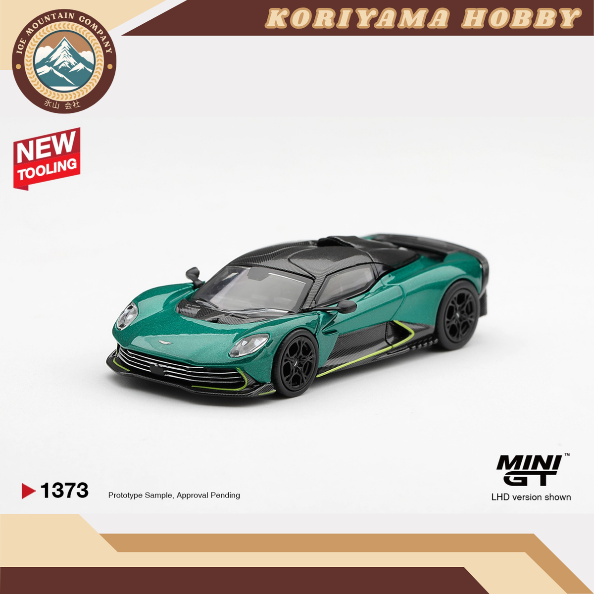 Mini GT 1373 Aston Martin Valhalla Podium Green MiniGT