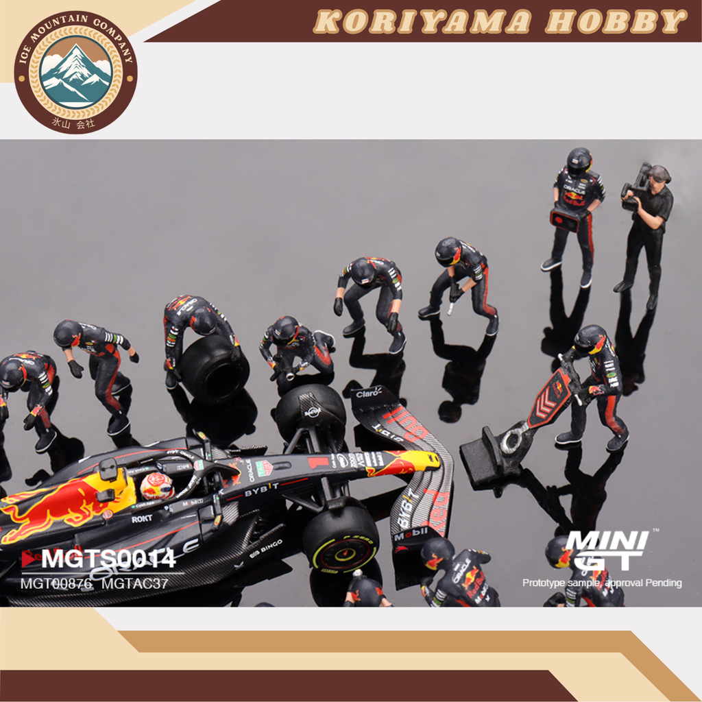 Mini GT MGTS0014 Oracle Red Bull Racing RB19 #1 Max  Verstappen 2023 F1 2023 Japanese Grand Prix Pit Crew Set Limited Edition 5000 Set MiniGT