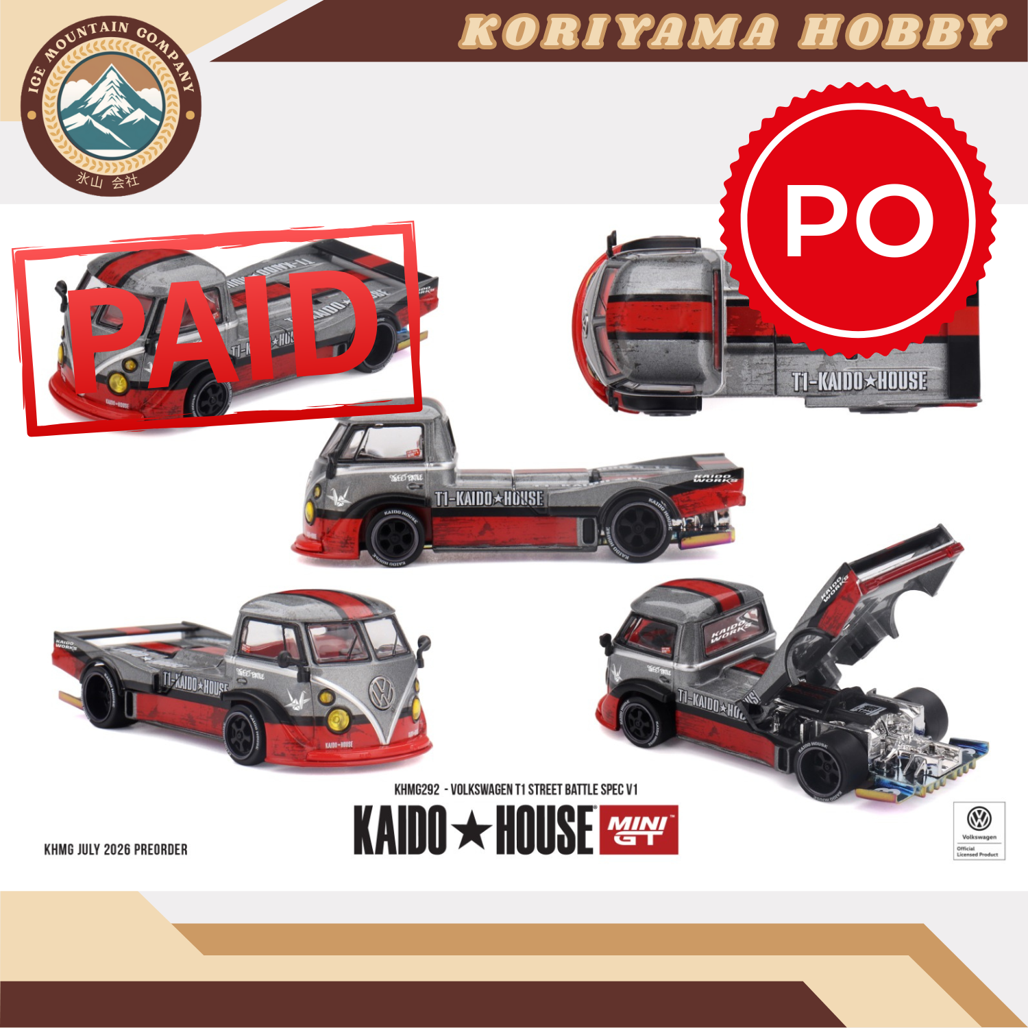 Mini GT Kaido House 292 Volkswagen T1  Street Battle Spec V1 MiniGT