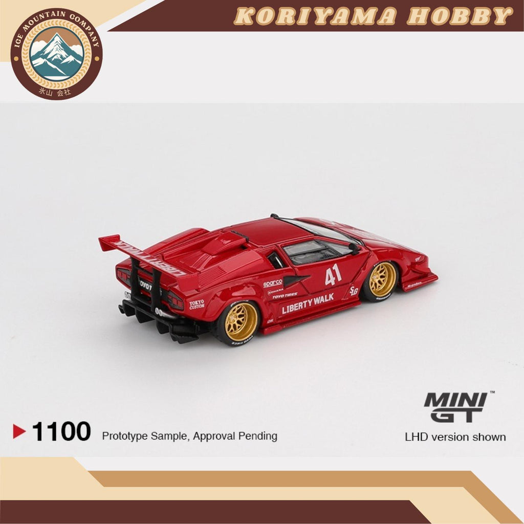 Mini GT 1100 Lamborghini Countach LB-WORKS Red MiniGT