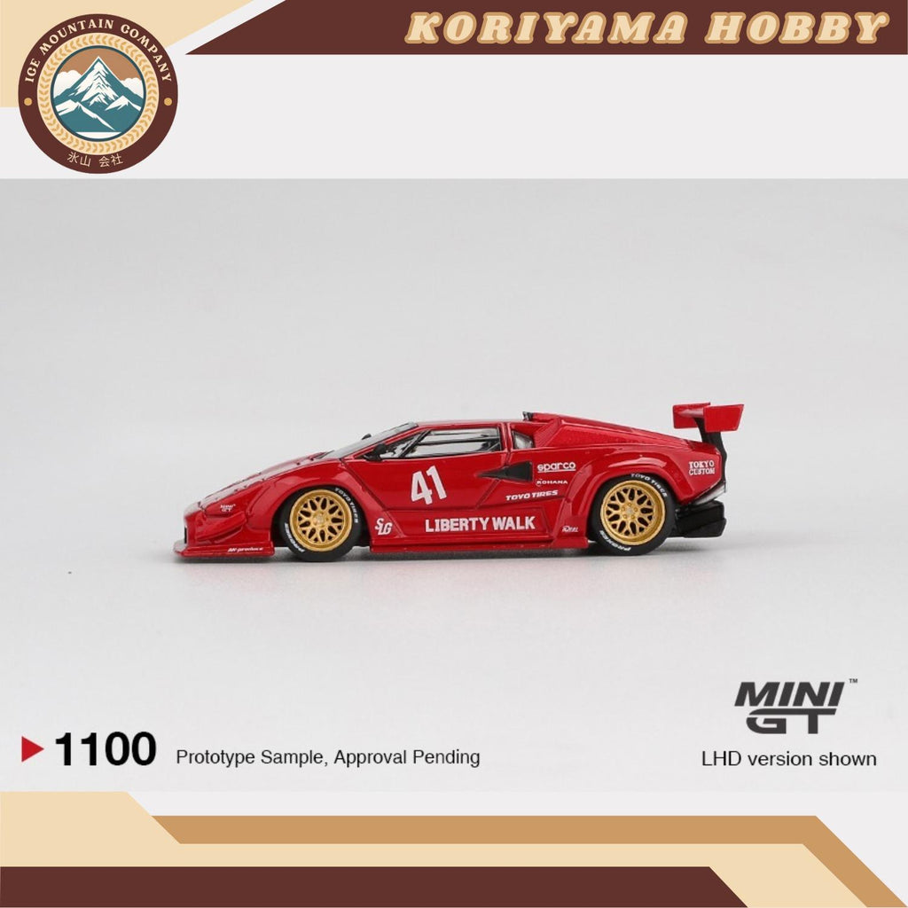 Mini GT 1100 Lamborghini Countach LB-WORKS Red MiniGT