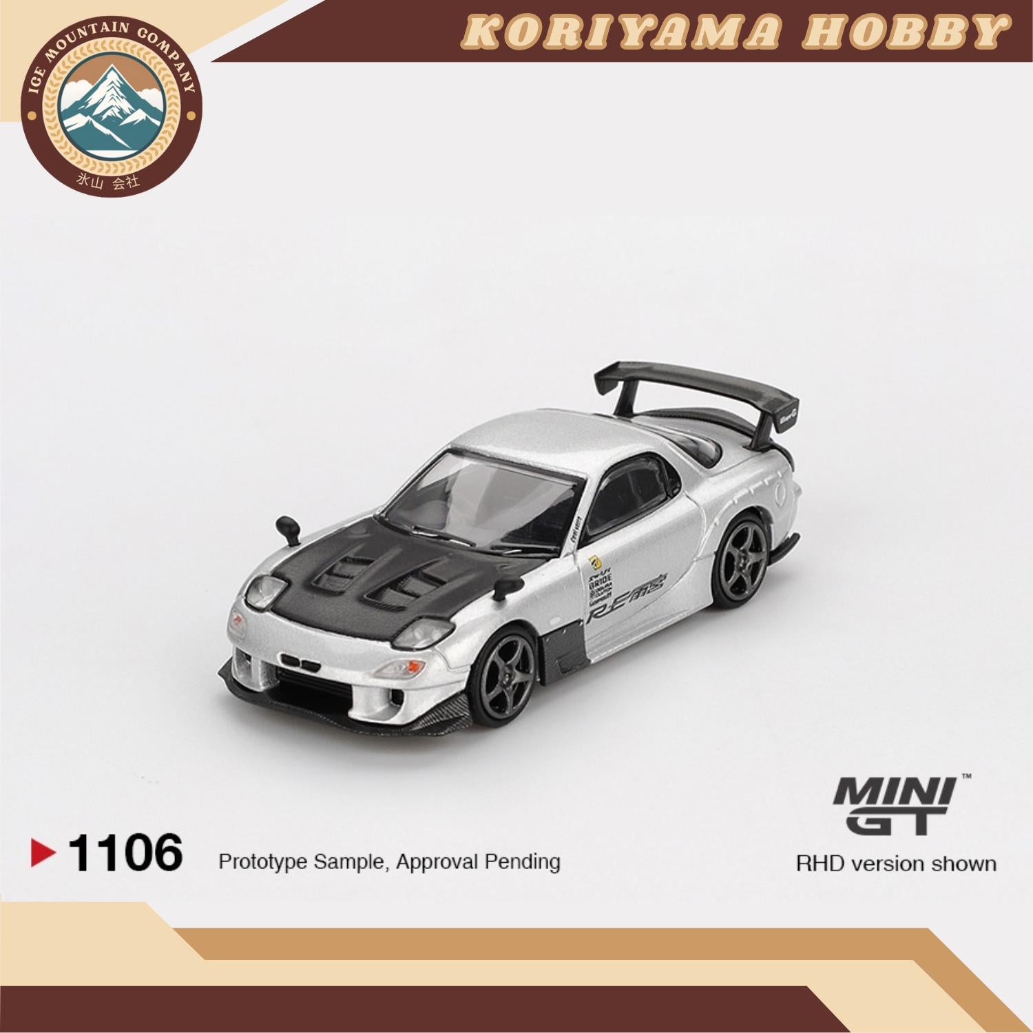 Mini GT 1106 Mazda RX-7 RE-Amemiya Silver Metallic MiniGT