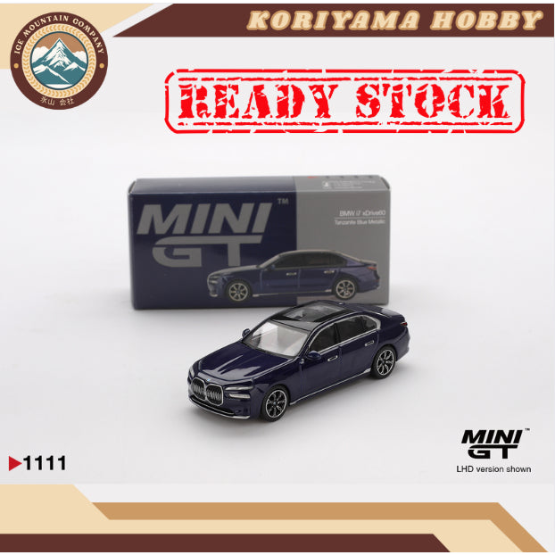 Mini GT 1111 BMW i7 xDrive60 Tanzanite Blue Metallic MiniGT