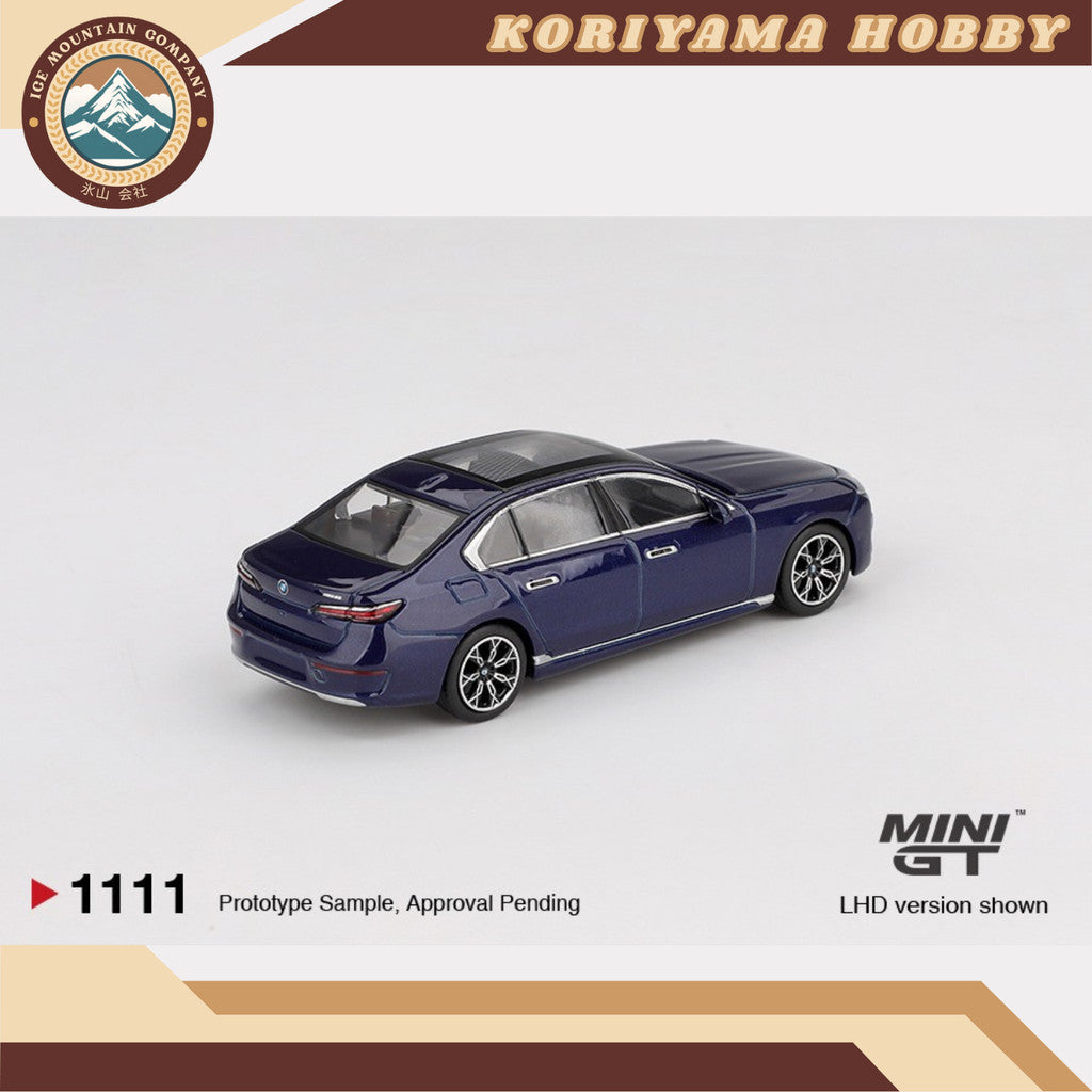 Mini GT 1111 BMW i7 xDrive60 Tanzanite Blue Metallic MiniGT