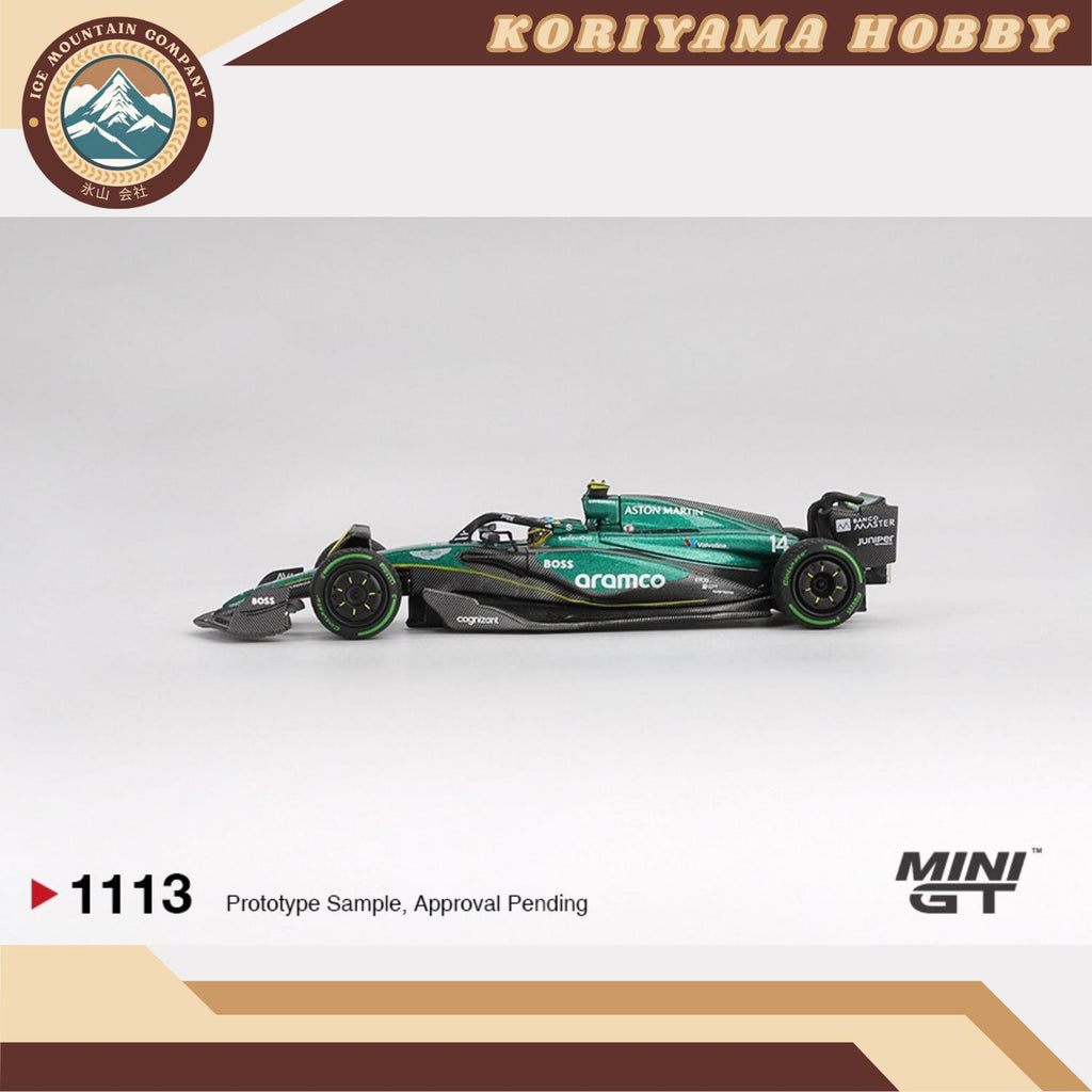 Mini GT 1113 Aston Martin AMR24 #14 Fernando Alonso 2024 F1 2024 Canadian GP MiniGT