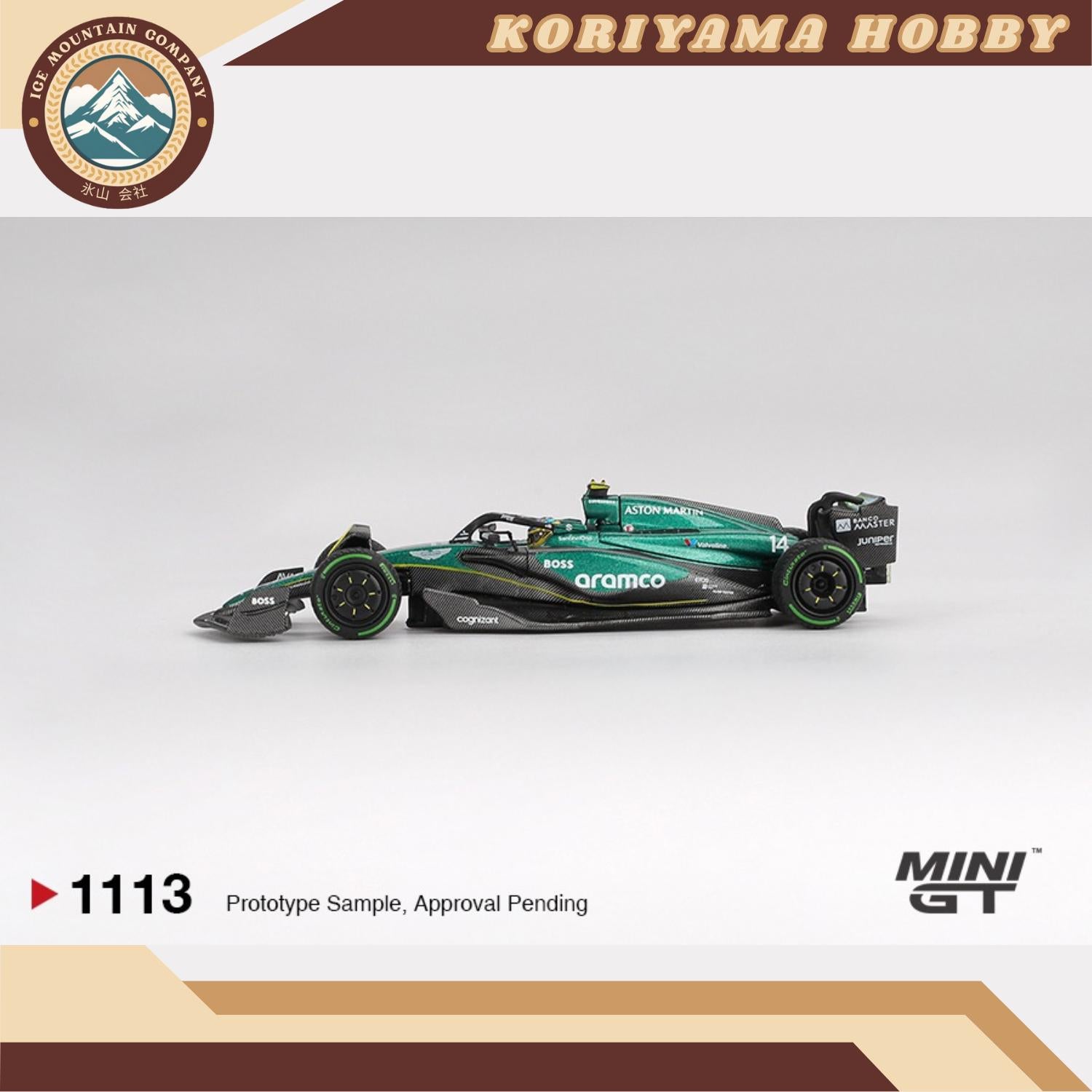 Mini GT 1113 Aston Martin AMR24 #14 Fernando Alonso 2024 F1 2024 Canadian GP MiniGT