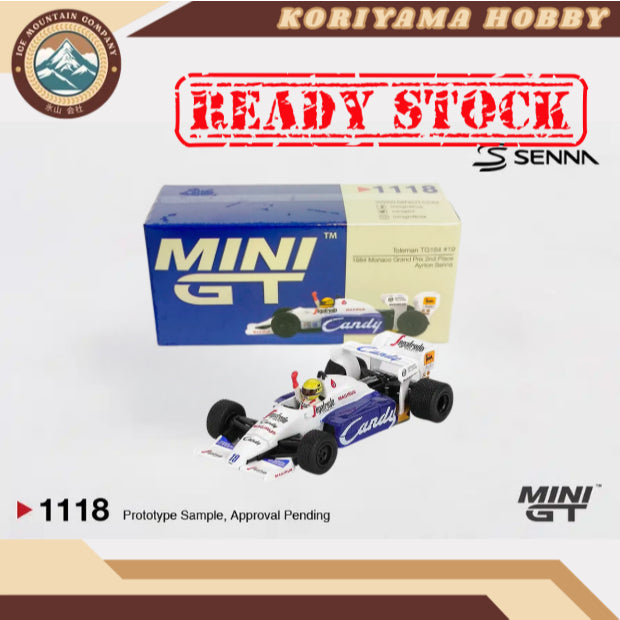 Mini GT 1118 Toleman TG184 #19 Ayrton Senna 1984 Monaco Grand Prix 2nd Place Box / Blister Packaging MiniGT