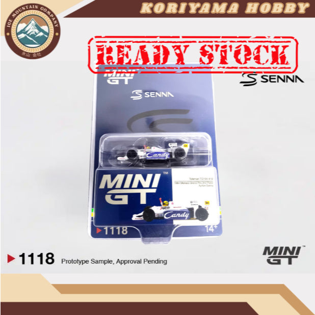 Mini GT 1118 Toleman TG184 #19 Ayrton Senna 1984 Monaco Grand Prix 2nd Place Box / Blister Packaging MiniGT