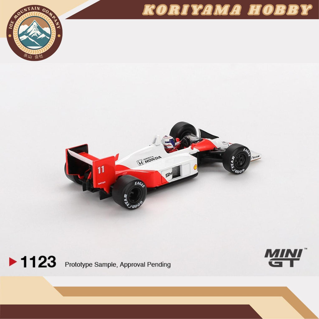 Mini GT 1123 McLaren MP4/4 #11 Alain Prost 1988 Japanese Grand Prix 2nd Place Box / Blister Packaging MiniGT