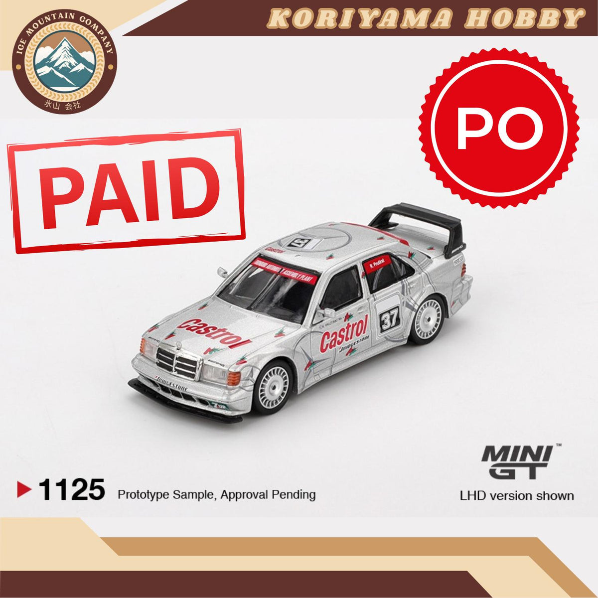 Mini GT 1125 Mercedes-Benz 190E 2.5-16 Evolution II #37 1995 SE Asia Touring Car Championship MiniGT