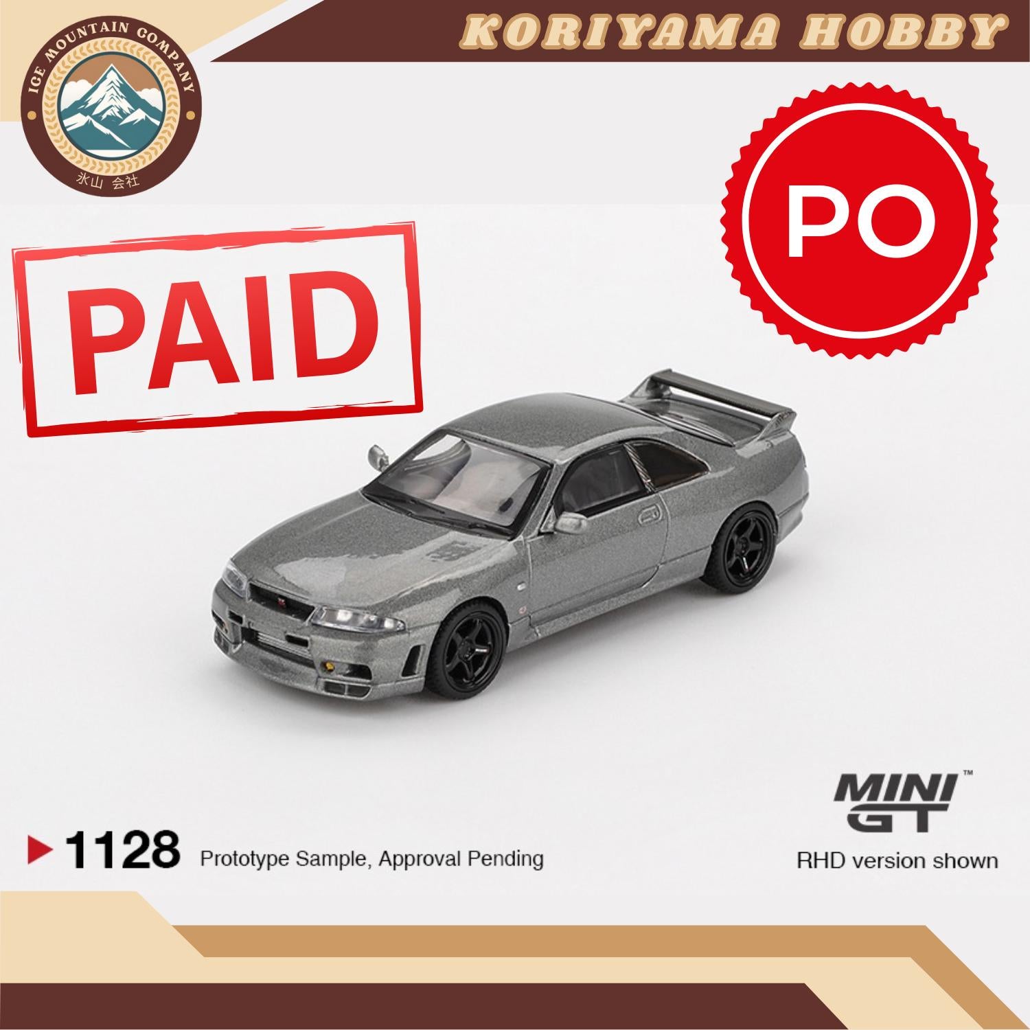 Mini GT 1128 NISSAN Skyline GT-R Dark Metal Gray (NISMO BCNR33 CRS Version) MiniGT