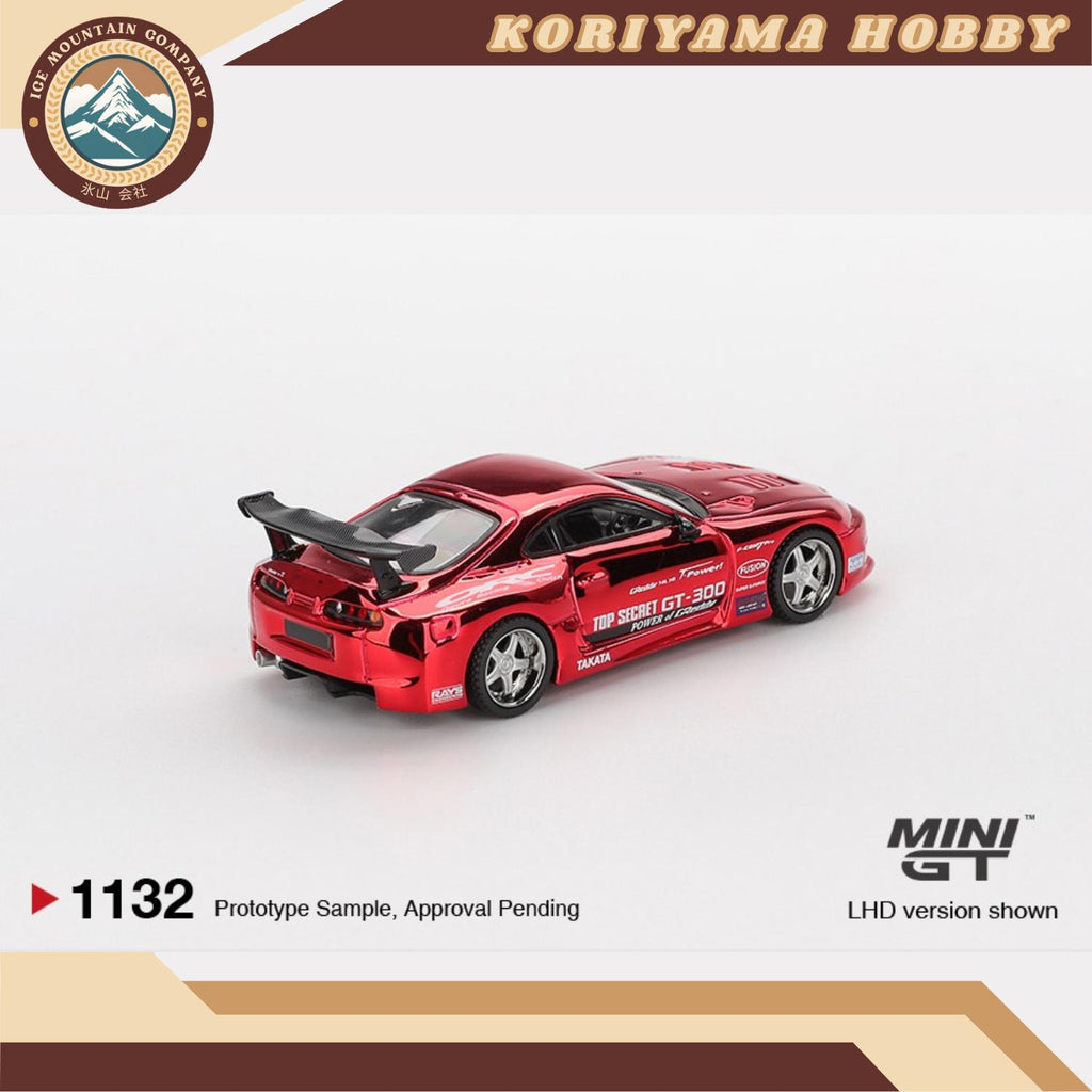 Mini GT 1132 Toyota Supra (A80) Top Secret GT-300 Top Secret Red Chrome MiniGT