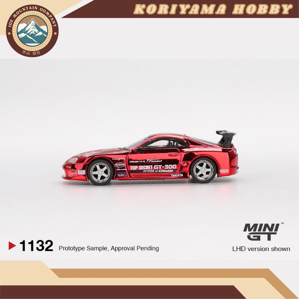 Mini GT 1132 Toyota Supra (A80) Top Secret GT-300 Top Secret Red Chrome MiniGT