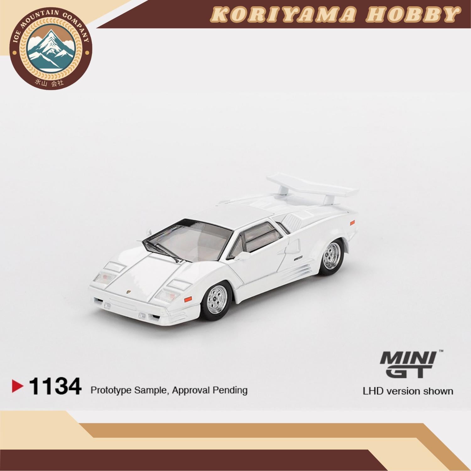 Mini GT 1134 Lamborghini Countach 25th Anniversary White MiniGT