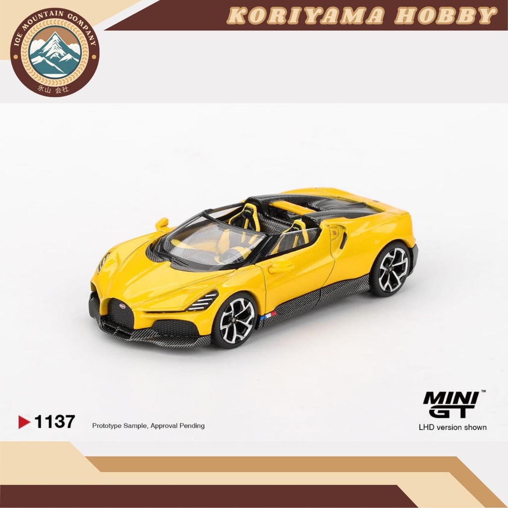 Mini GT 1137 Bugatti W16 Mistral Yellow MiniGT