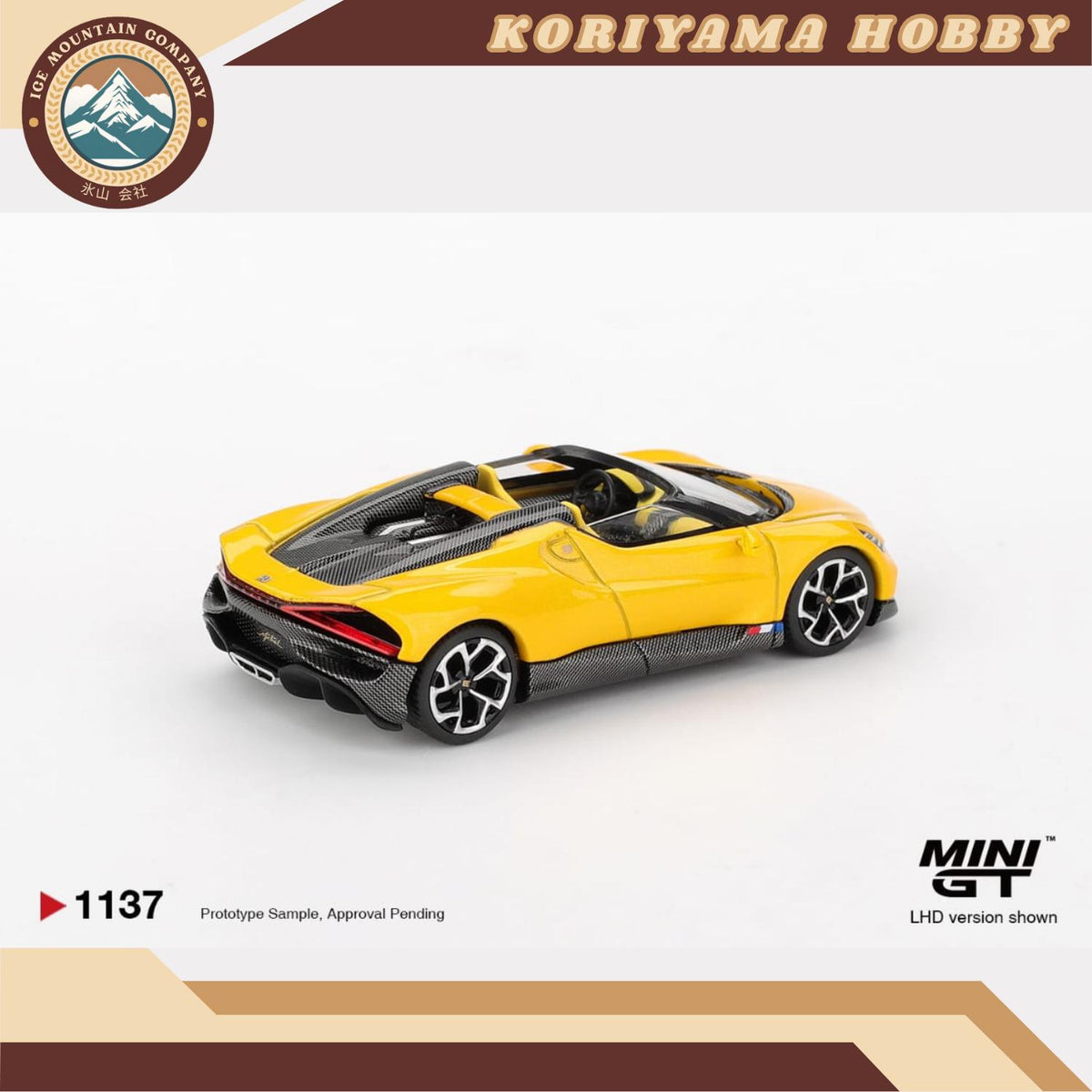 Mini GT 1137 Bugatti W16 Mistral Yellow MiniGT