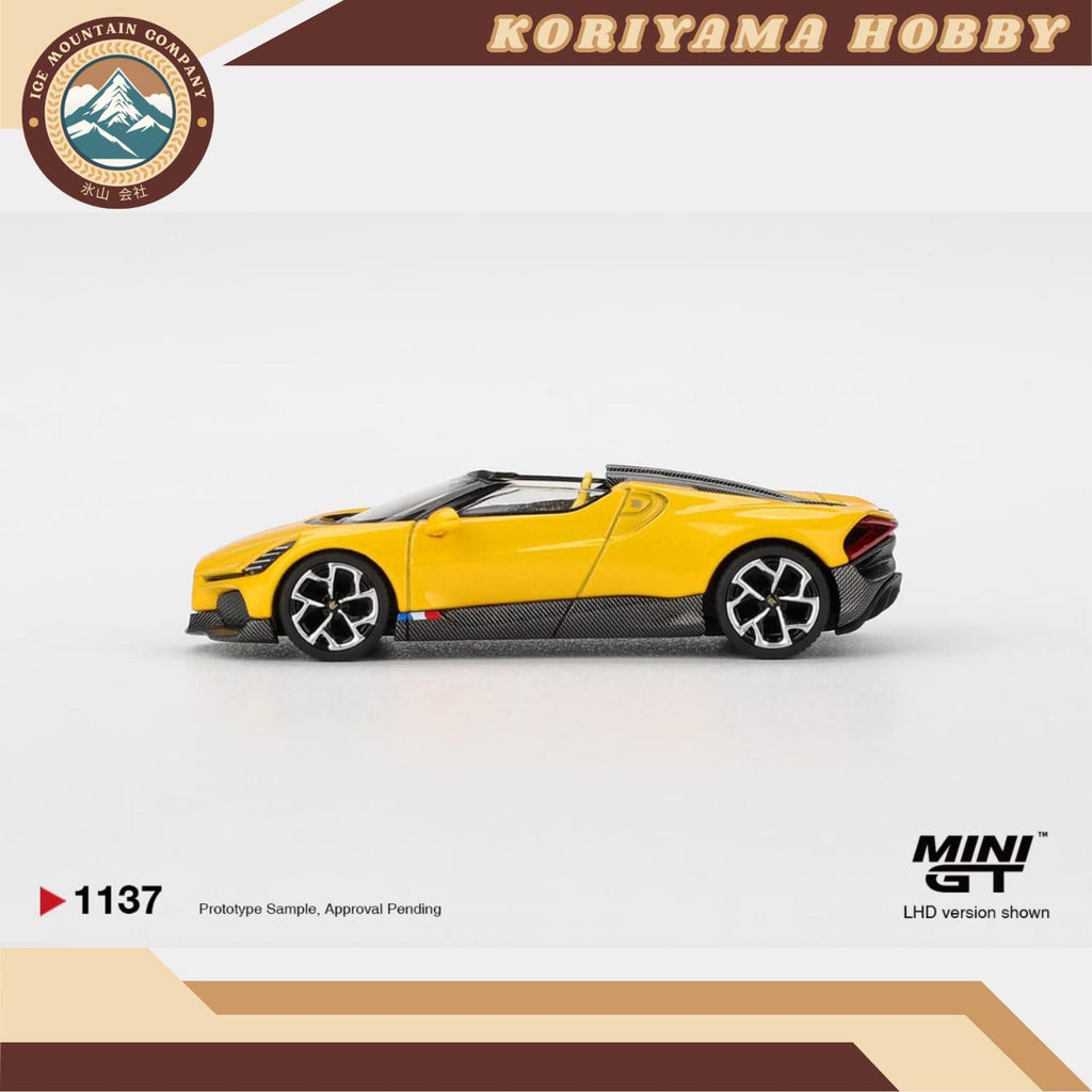 Mini GT 1137 Bugatti W16 Mistral Yellow MiniGT