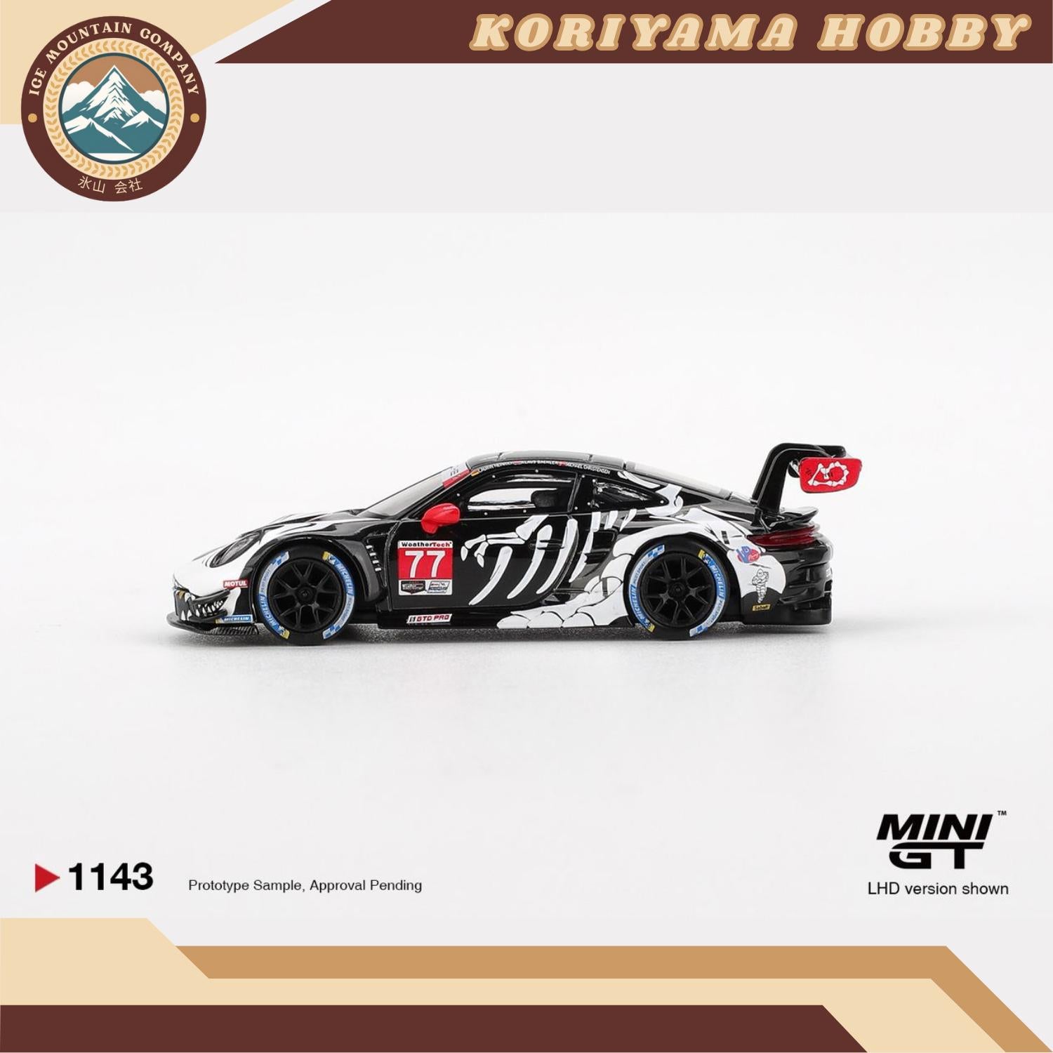 Mini GT 1143 Porsche 911 GT3 R #77 AO Racing 2025 IMSA  Petit Le Mans MiniGT