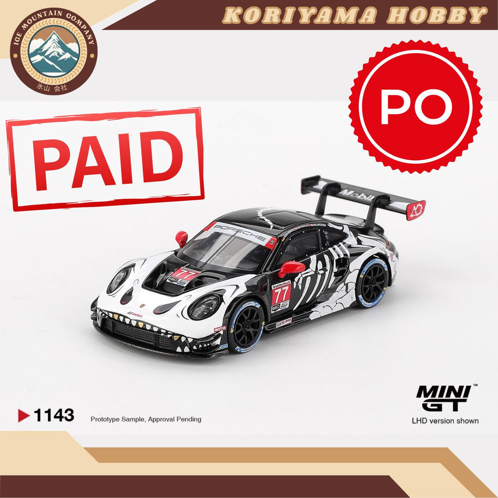 Mini GT 1143 Porsche 911 GT3 R #77 AO Racing 2025 IMSA  Petit Le Mans MiniGT