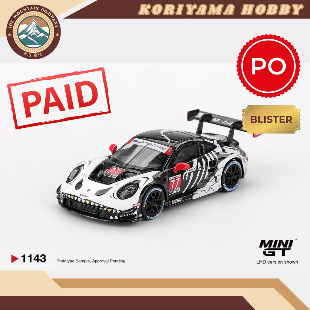 Mini GT 1143 Porsche 911 GT3 R #77 AO Racing 2025 IMSA  Petit Le Mans MiniGT