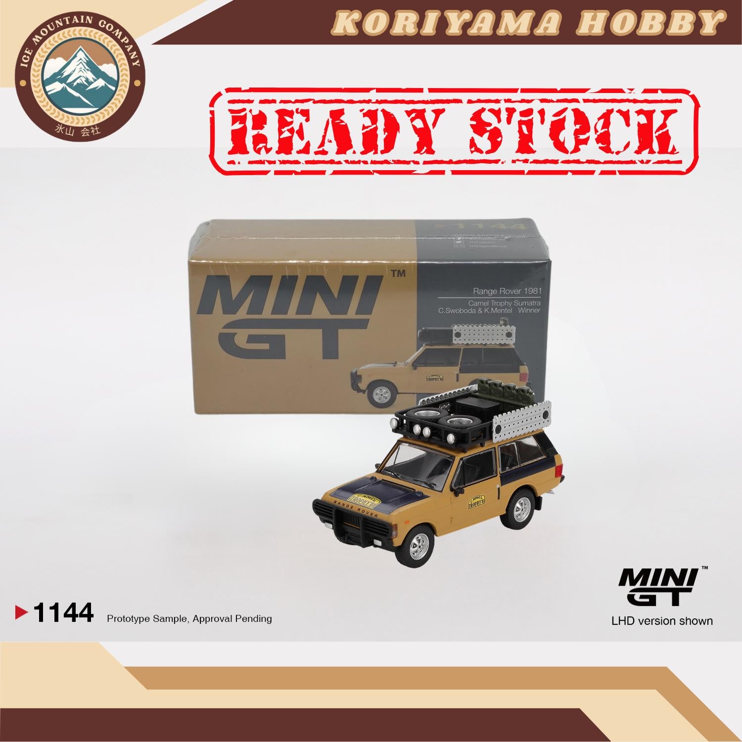 Mini GT 1144 Range Rover 1981 Camel Trophy Sumatra C.Swoboda & K.Mentel Winner MiniGT