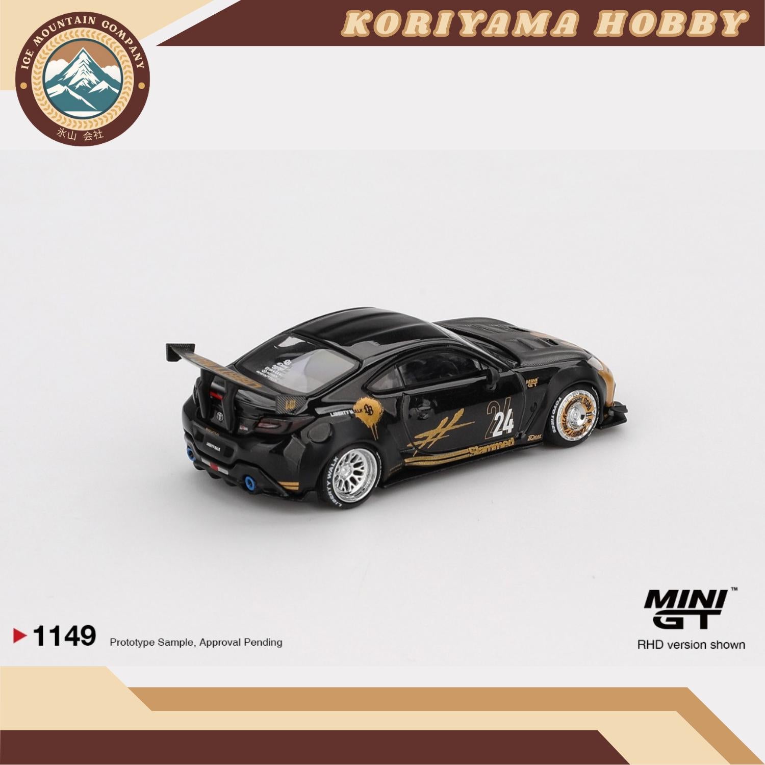 Mini GT 1149 Toyota GR86 LB Nation Black / Gold MiniGT