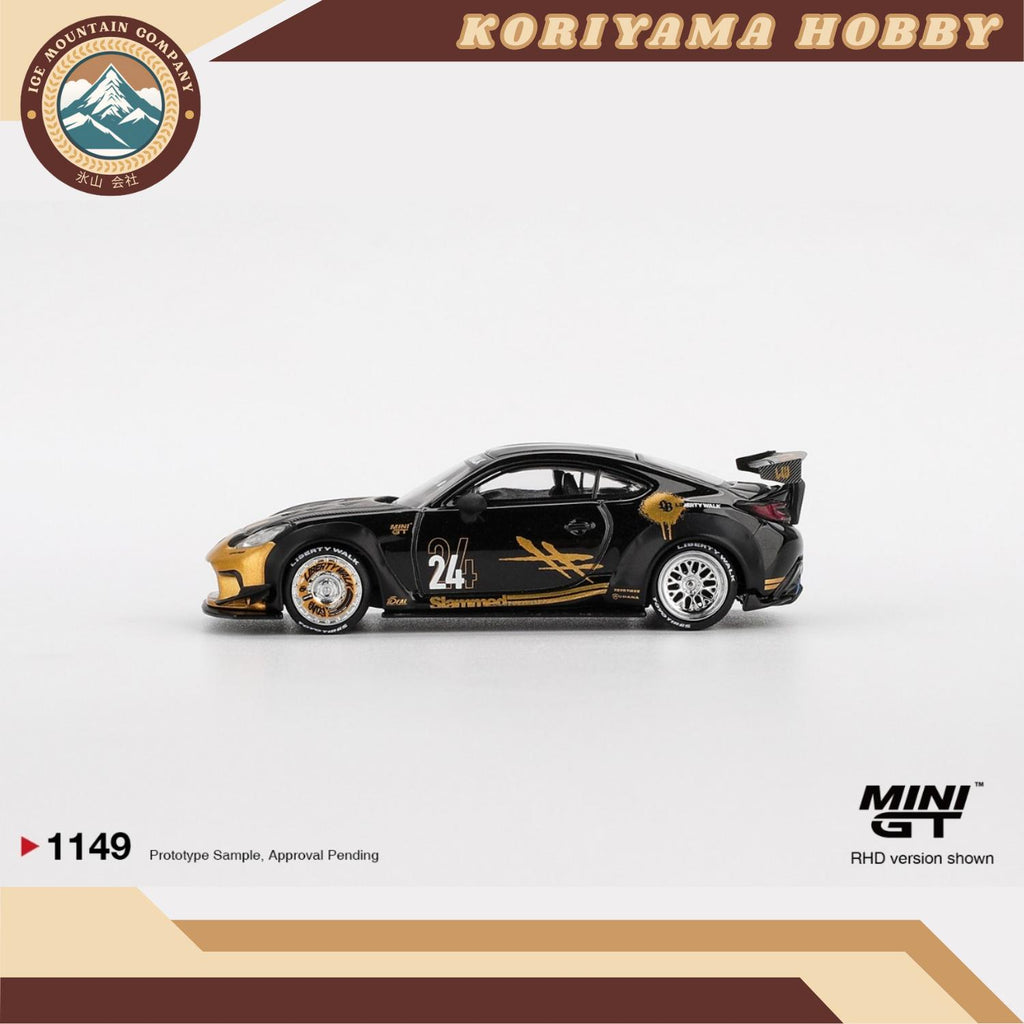 Mini GT 1149 Toyota GR86 LB Nation Black / Gold MiniGT