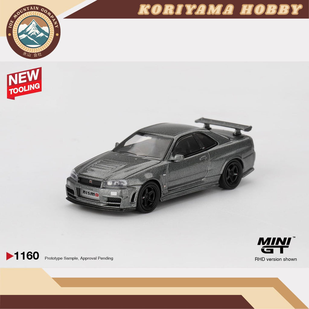 Mini GT 1160 Nissan Skyline GT-R Dark Metal Gray (NISMO BNR34 CRS Version) MiniGT