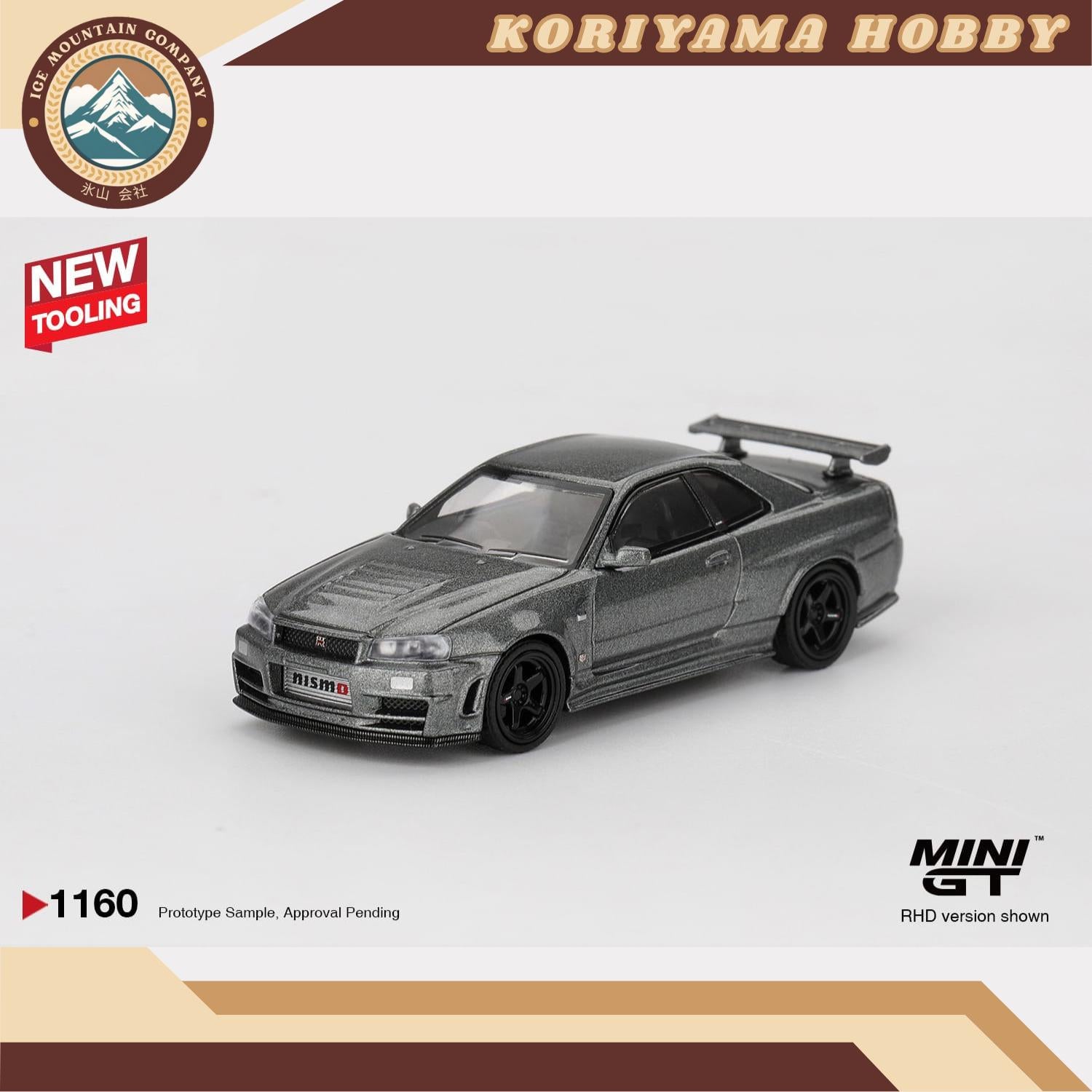 Mini GT 1160 Nissan Skyline GT-R Dark Metal Gray (NISMO BNR34 CRS Version) MiniGT