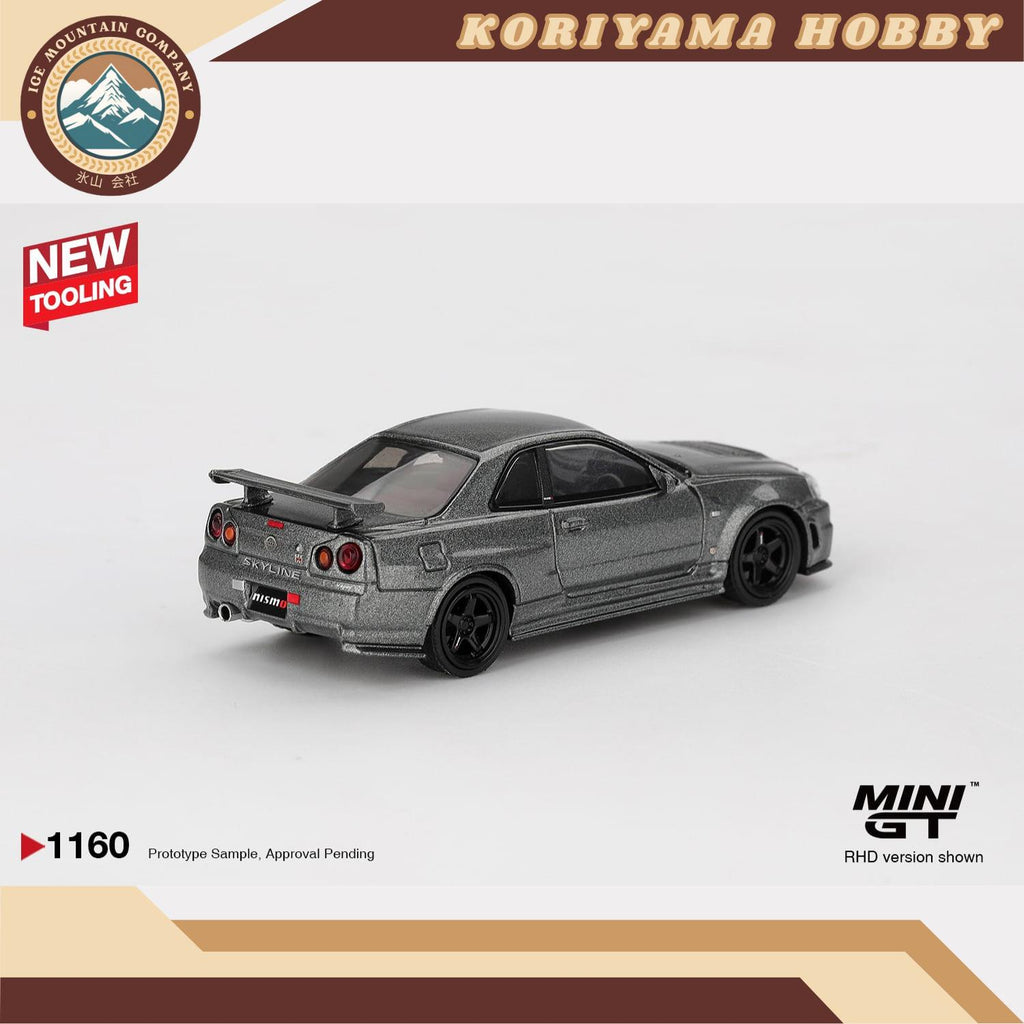 Mini GT 1160 Nissan Skyline GT-R Dark Metal Gray (NISMO BNR34 CRS Version) MiniGT