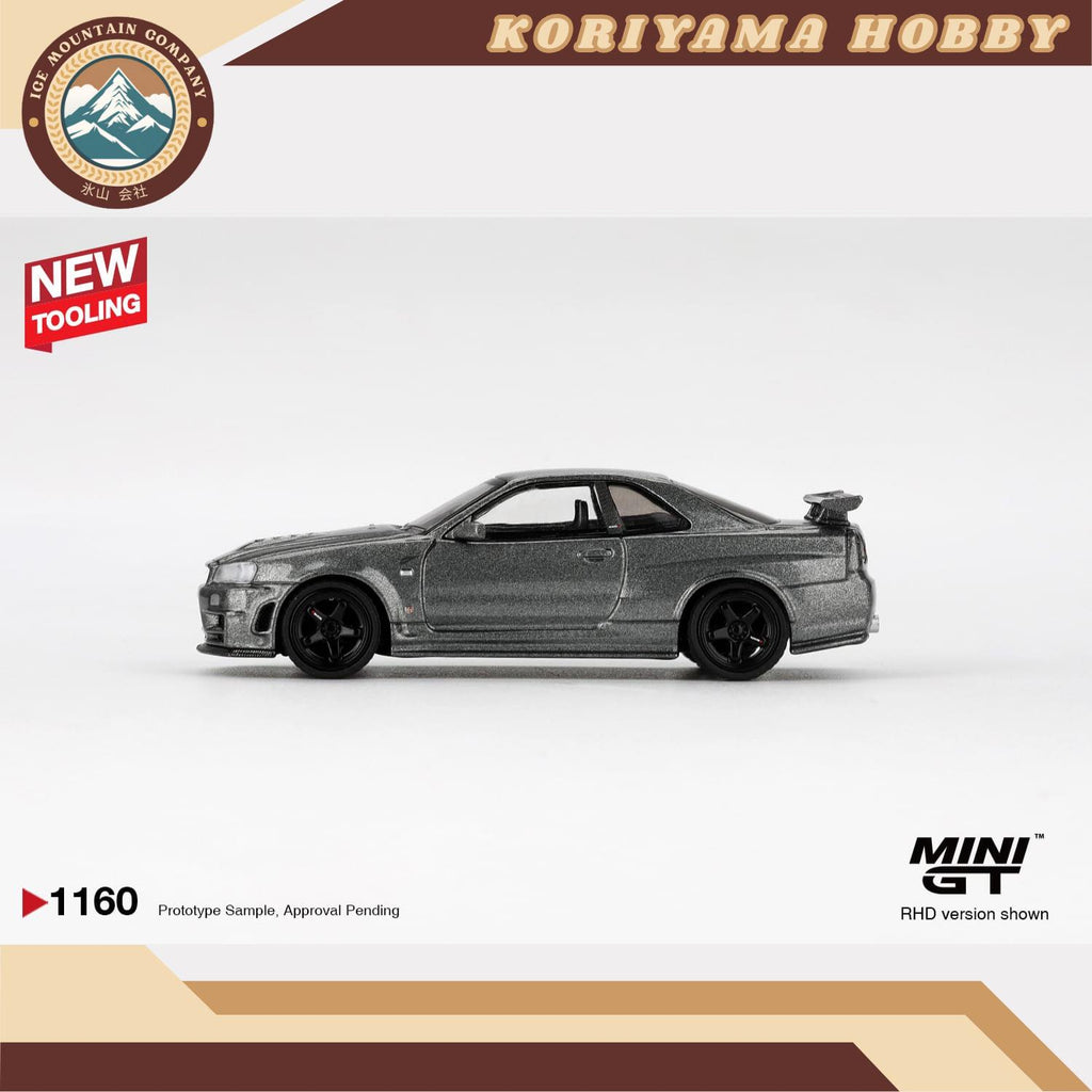 Mini GT 1160 Nissan Skyline GT-R Dark Metal Gray (NISMO BNR34 CRS Version) MiniGT